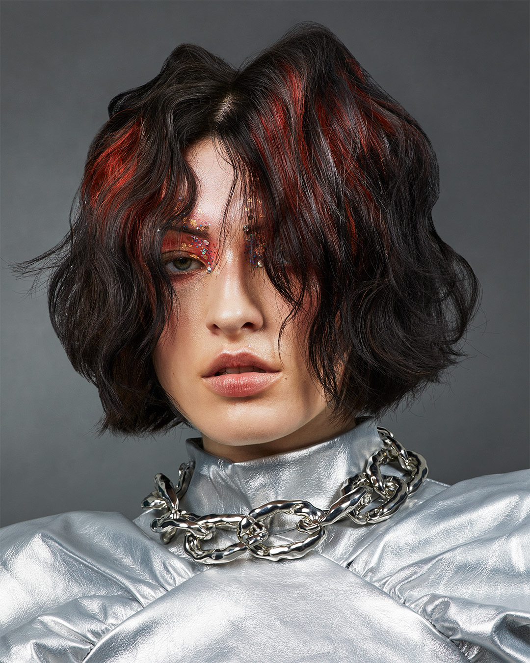 Black Bob with Red Peekaboo Colour - Lloyd Court - Raw Collection
